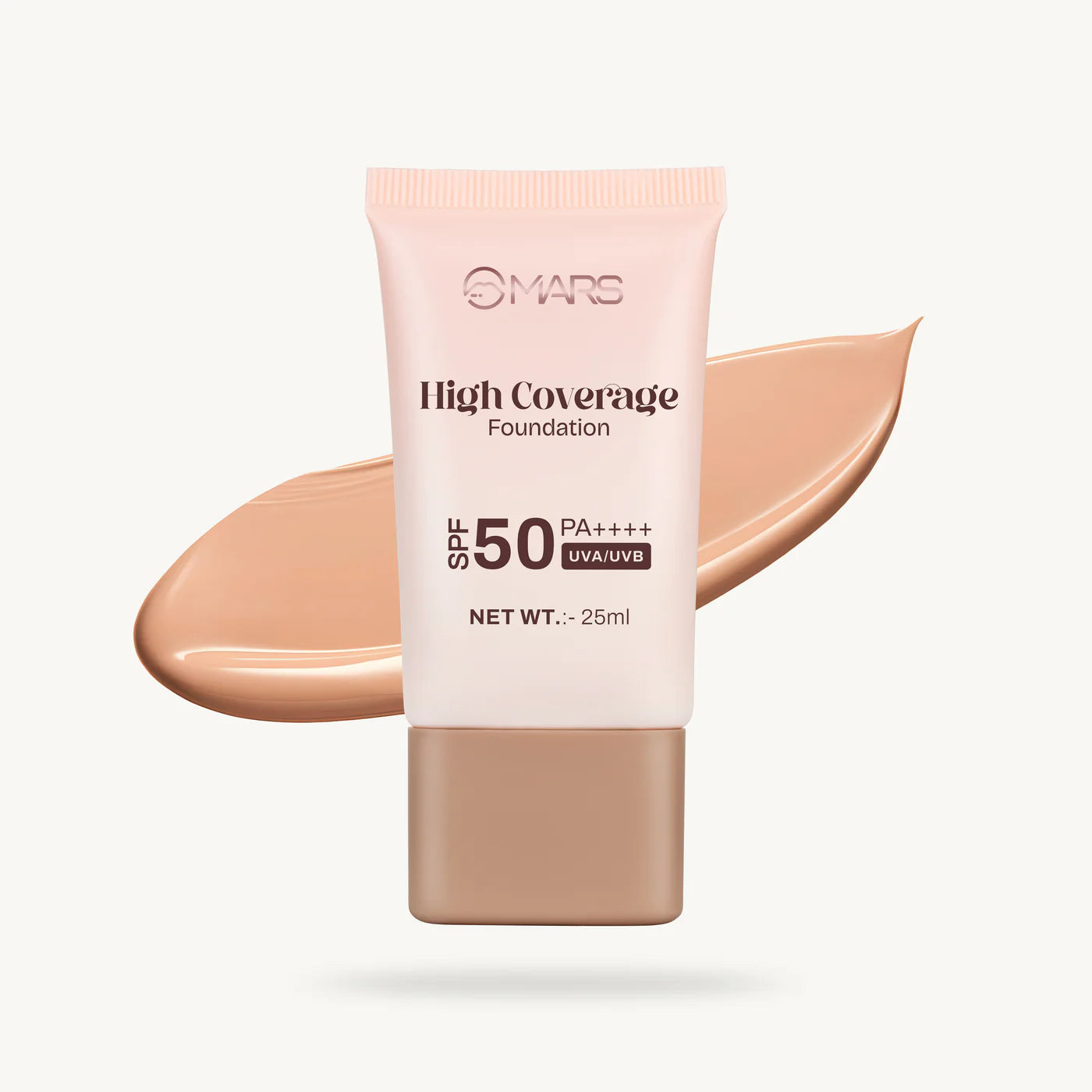 MARS High Coverage Foundation Tube SPF 50 PA++++ | Travel-Friendly Matte Foundation