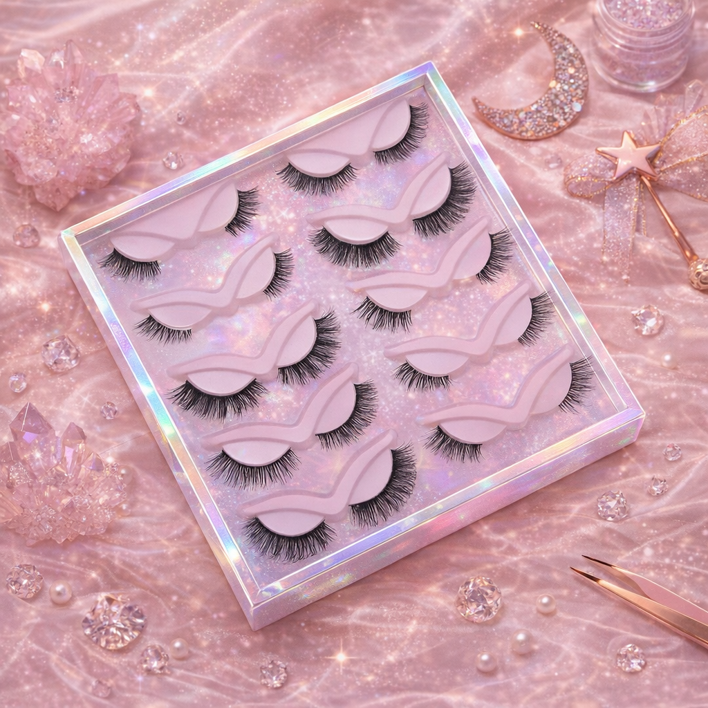Everly Beauties 10 Pair Mixed Style False Eyelash Set – Reusable & Lightweight