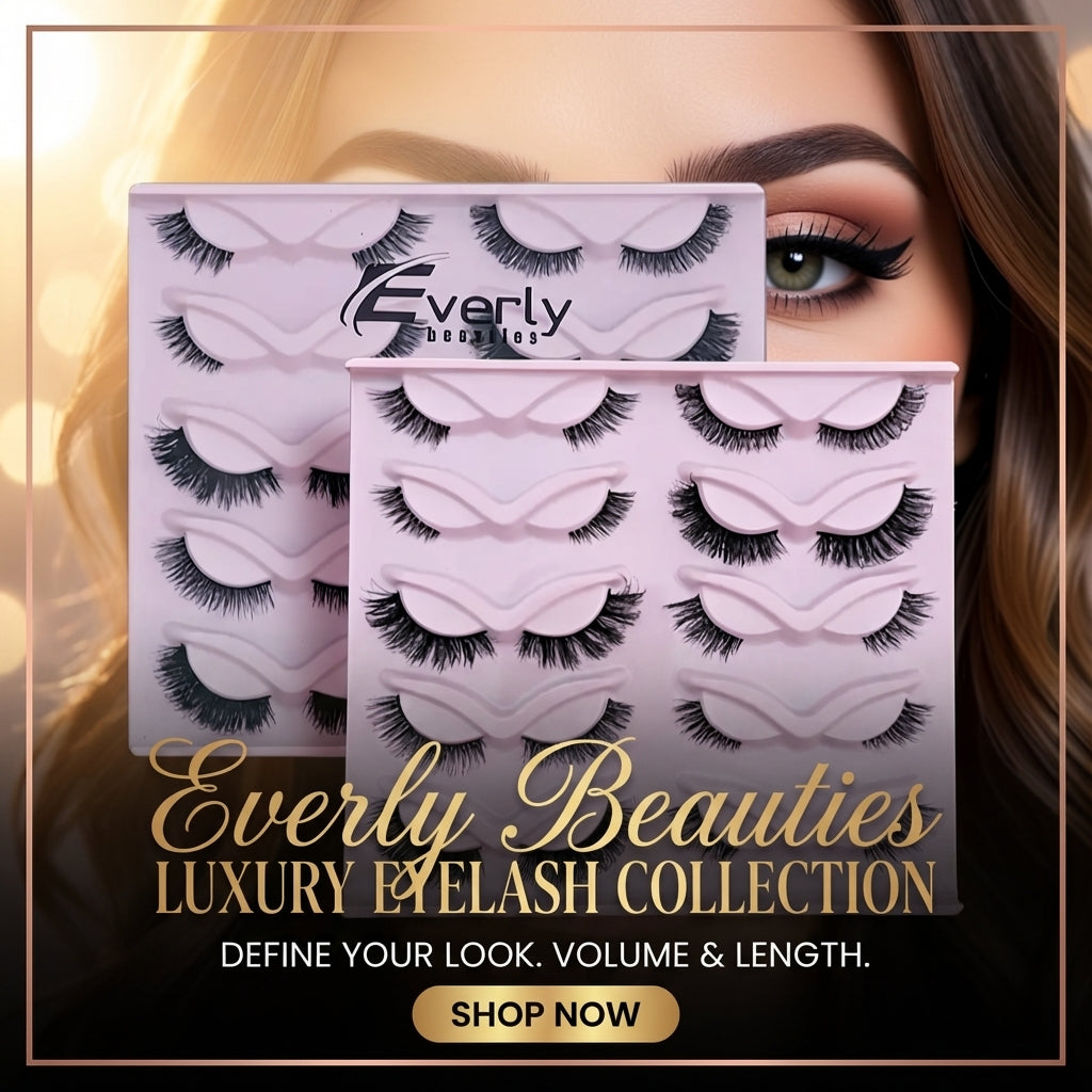 Everly Beauties 10 Pair Mixed Style False Eyelash Set – Reusable & Lightweight