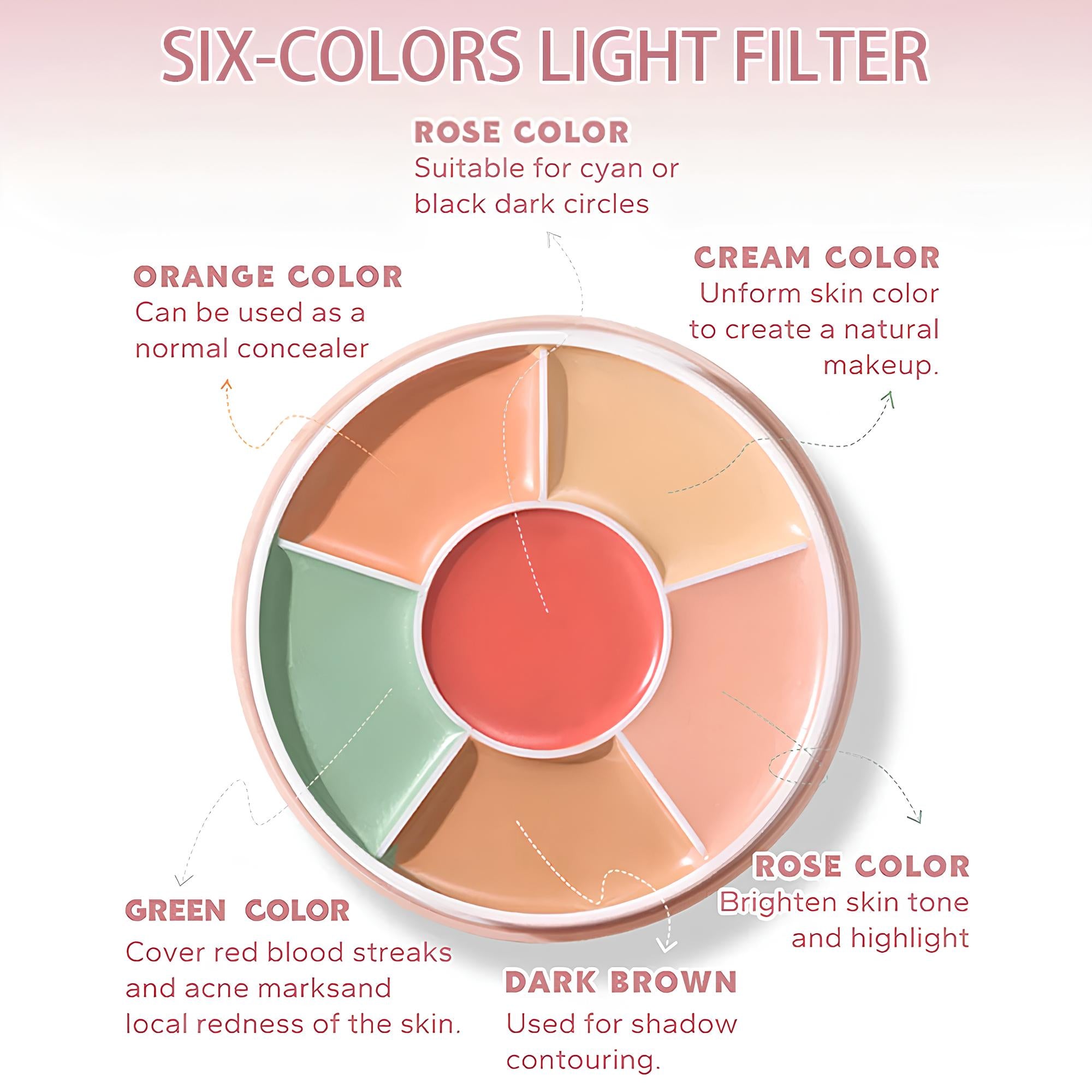 Beauty Glazed Soft Phantom Concealer 6 Color Palette | Full Coverage Conceal & Contour