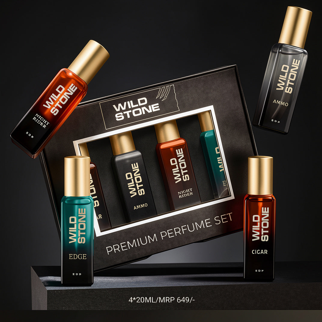 Wild Stone Premium Perfume Gift Set 4x20ml | Luxury Mini Fragrance Collection