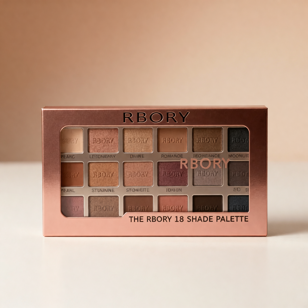 Rbory 18-Shade Glitter Eyeshadow Palette - Professional Sparkle