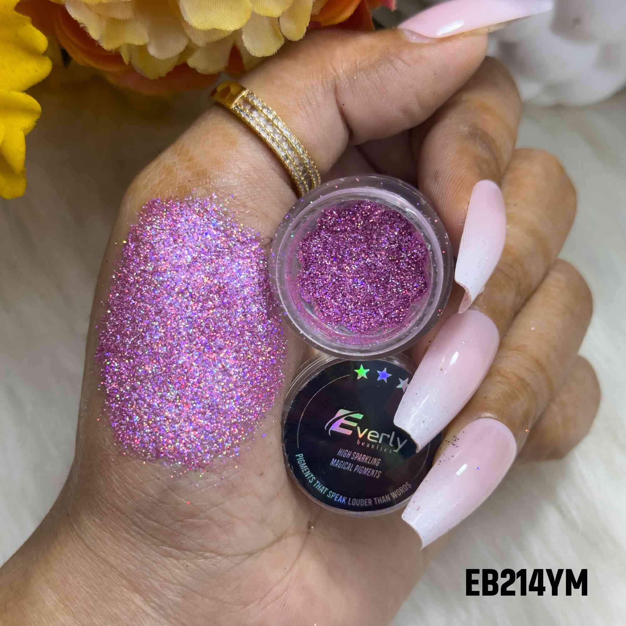 Everly Beauties Loose Glitter Pigment YM Series | Highly Pigmented Multi-Use Makeup
