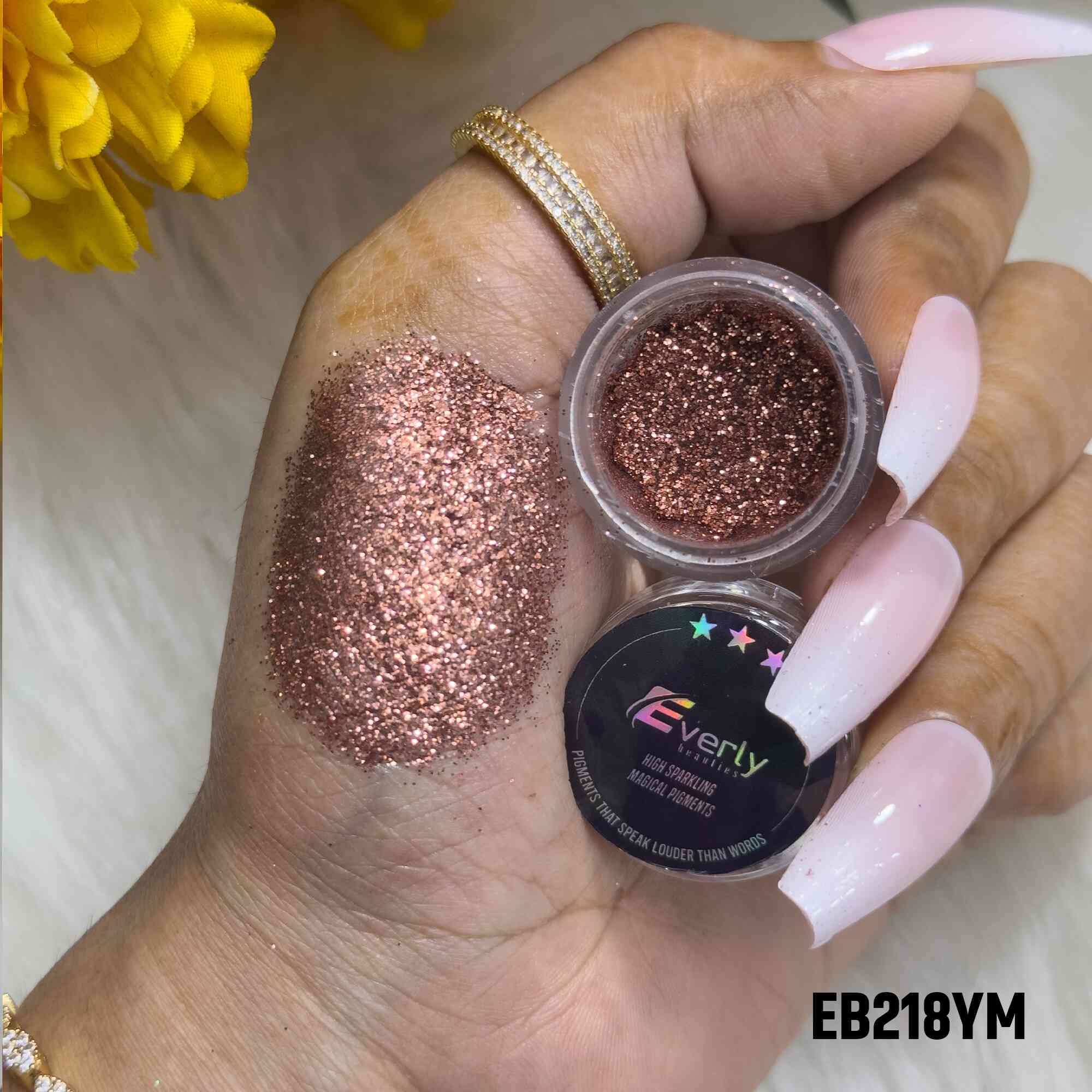 Everly Beauties Loose Glitter Pigment YM Series | Highly Pigmented Multi-Use Makeup