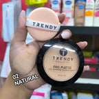 TRENDY Beauty Pro Matte Compact Powder – Full Coverage & Oil Control