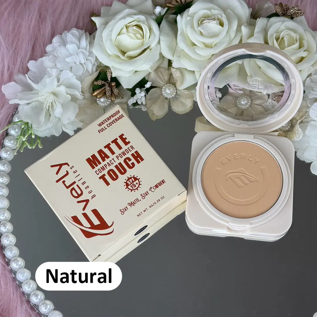 Everly Beauties Matte Touch Compact Powder SPF 15++ | Oil Control Matte Finish
