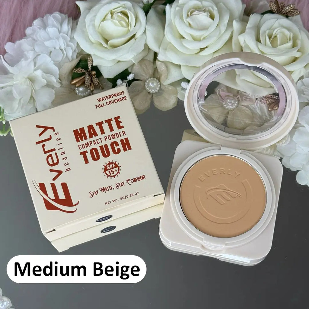 Everly Beauties Matte Touch Compact Powder SPF 15++ | Oil Control Matte Finish