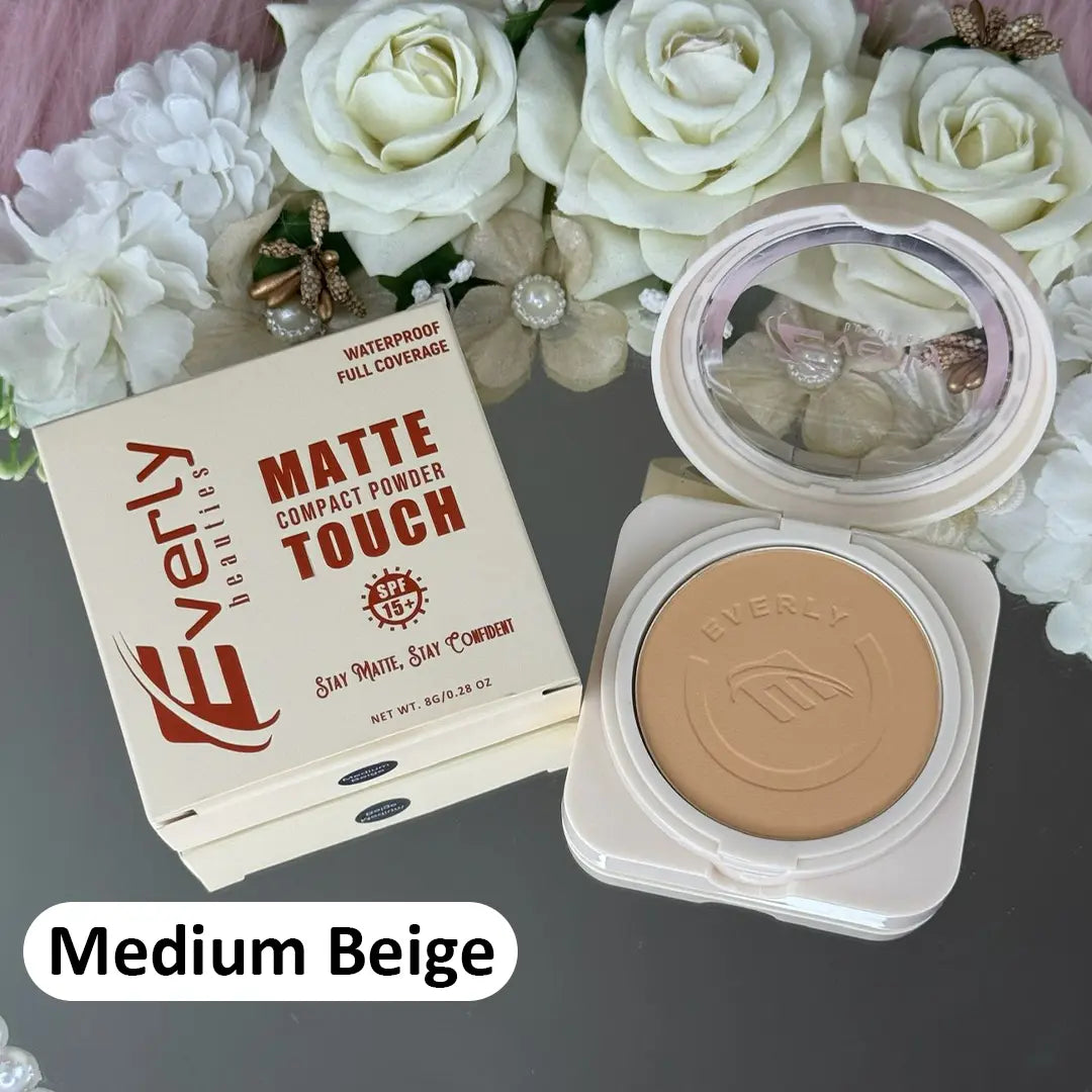 Everly Beauties Matte Touch Compact Powder SPF 15++ | Oil Control Matte Finish