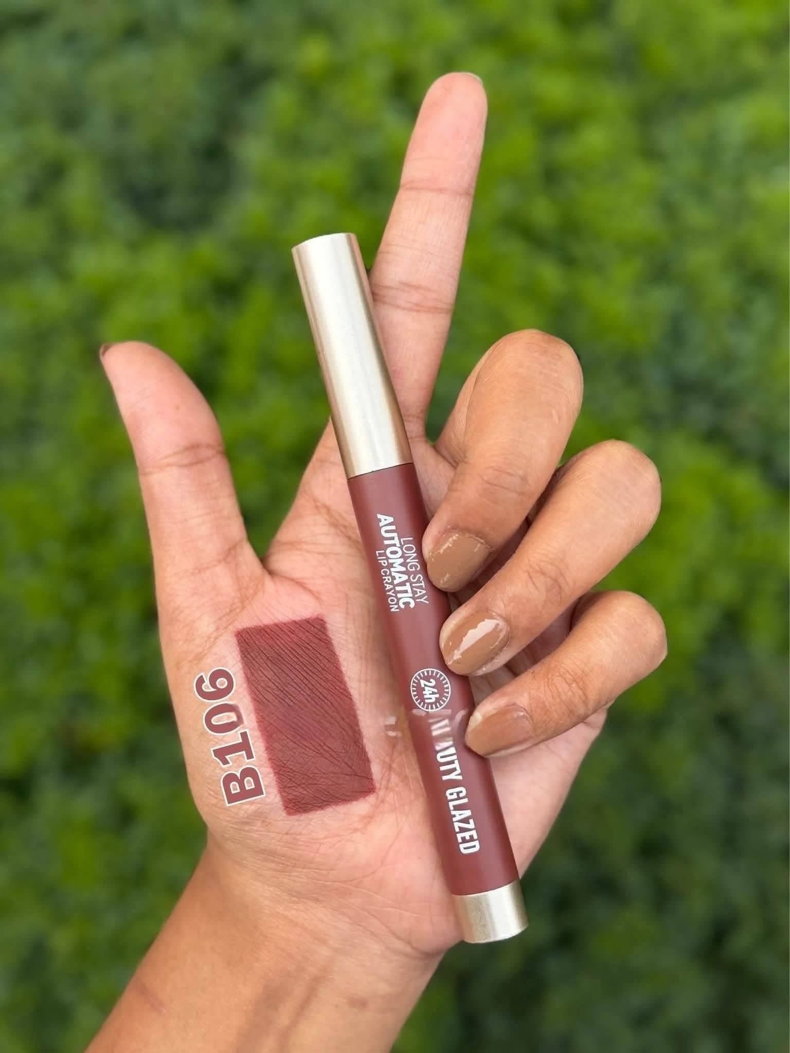 Beauty Glazed Long Stay Automated Lip Crayon | Soft Matte Long-Lasting Lip Color