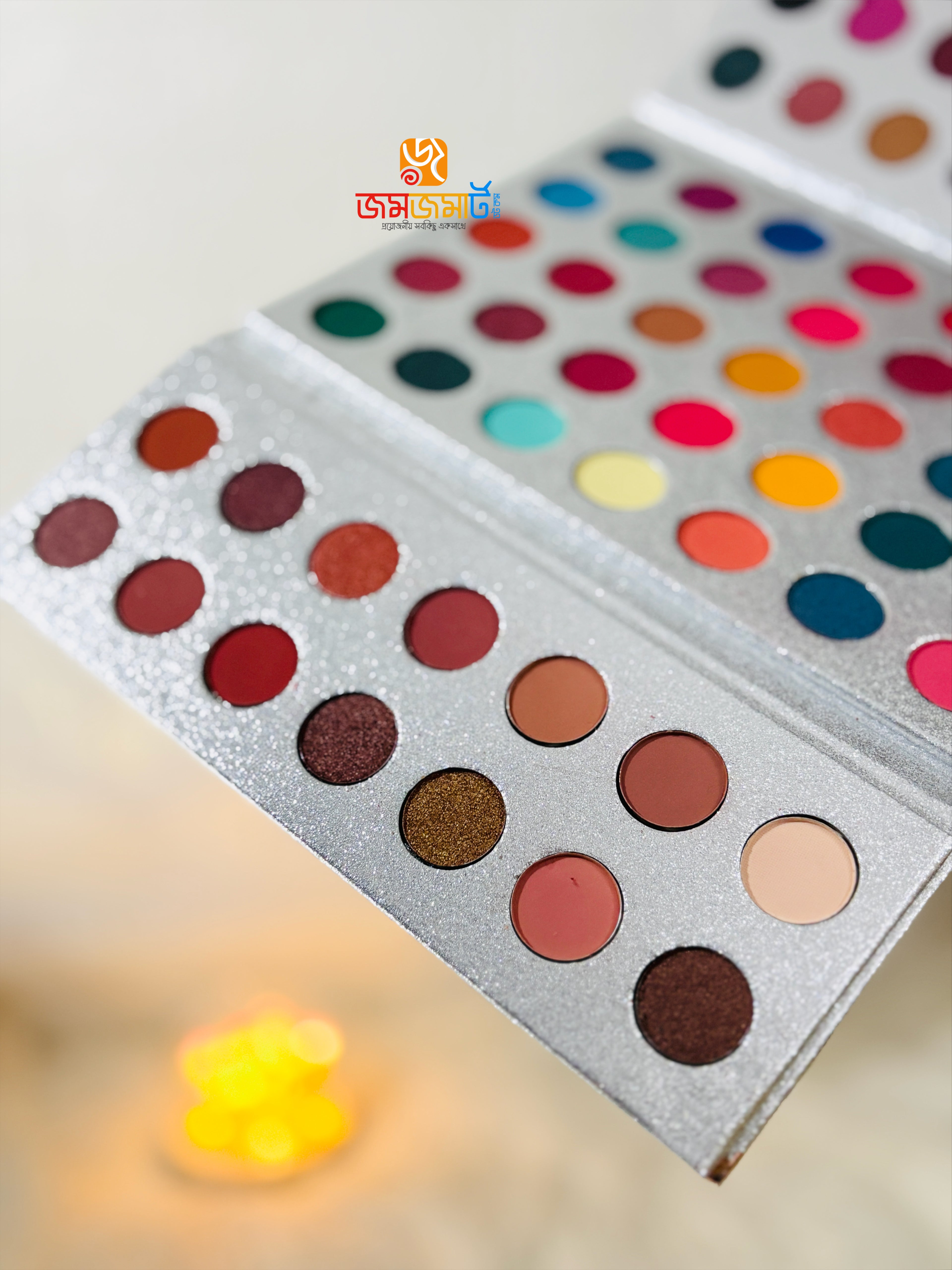 Beauty Glazed Gorgeous Me Makeup Palette with 63 highly pigmented matte, shimmer & metallic shades. Perfect for daily and party makeup.