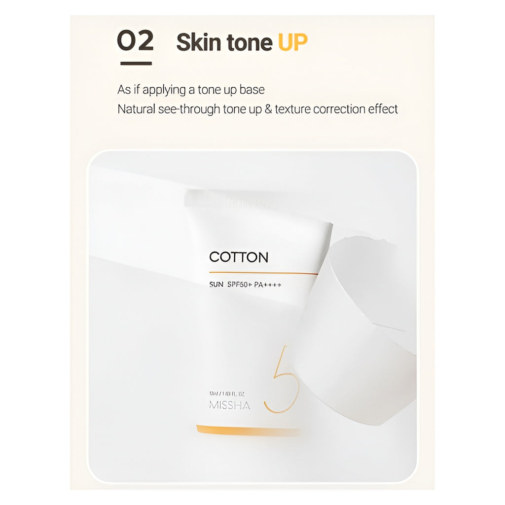 Missha All Around Safe Block Cotton Sun SPF50+