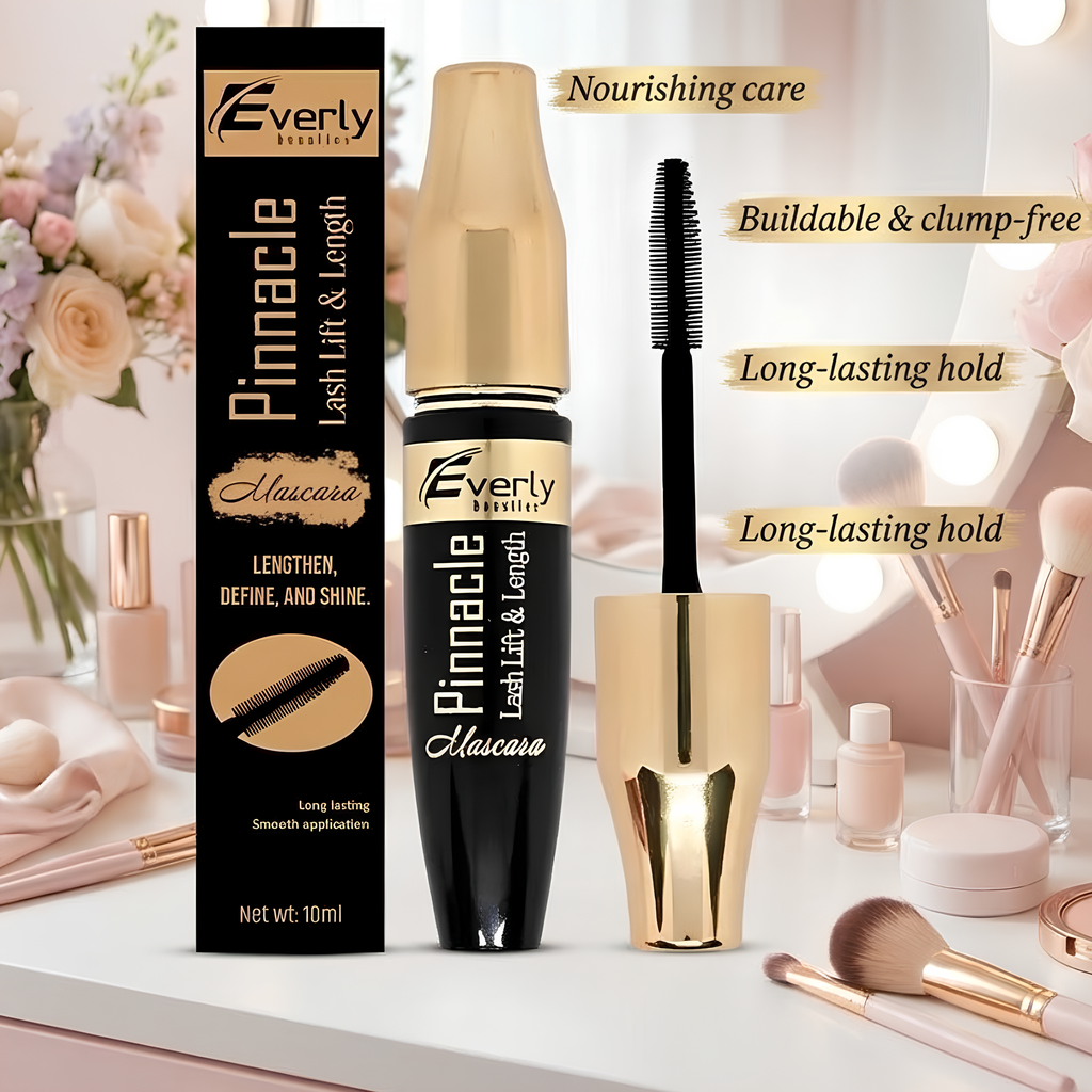 Everly Beauties Pinnacle Lash Lift & Length Mascara | Long-Lasting Black Lashes