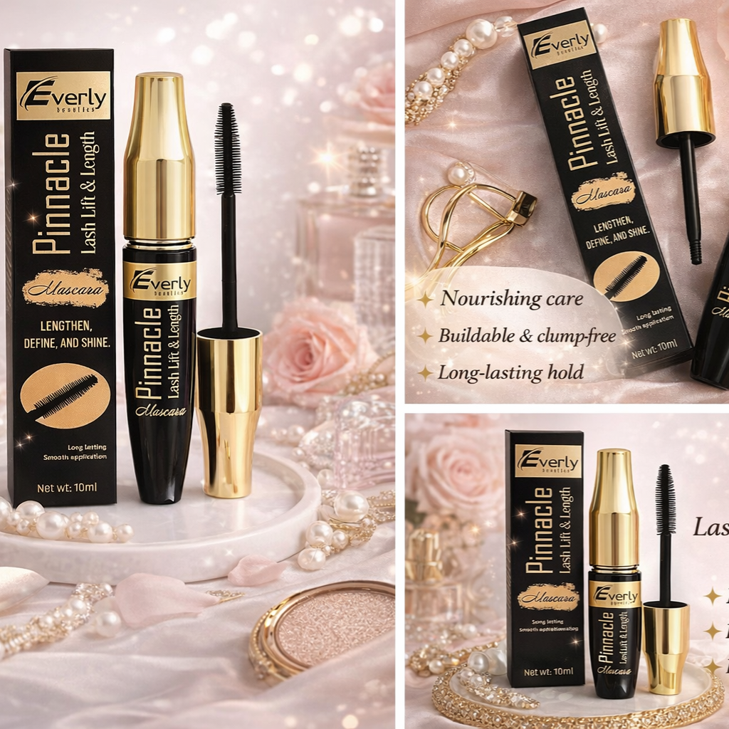 Everly Beauties Pinnacle Lash Lift & Length Mascara | Long-Lasting Black Lashes