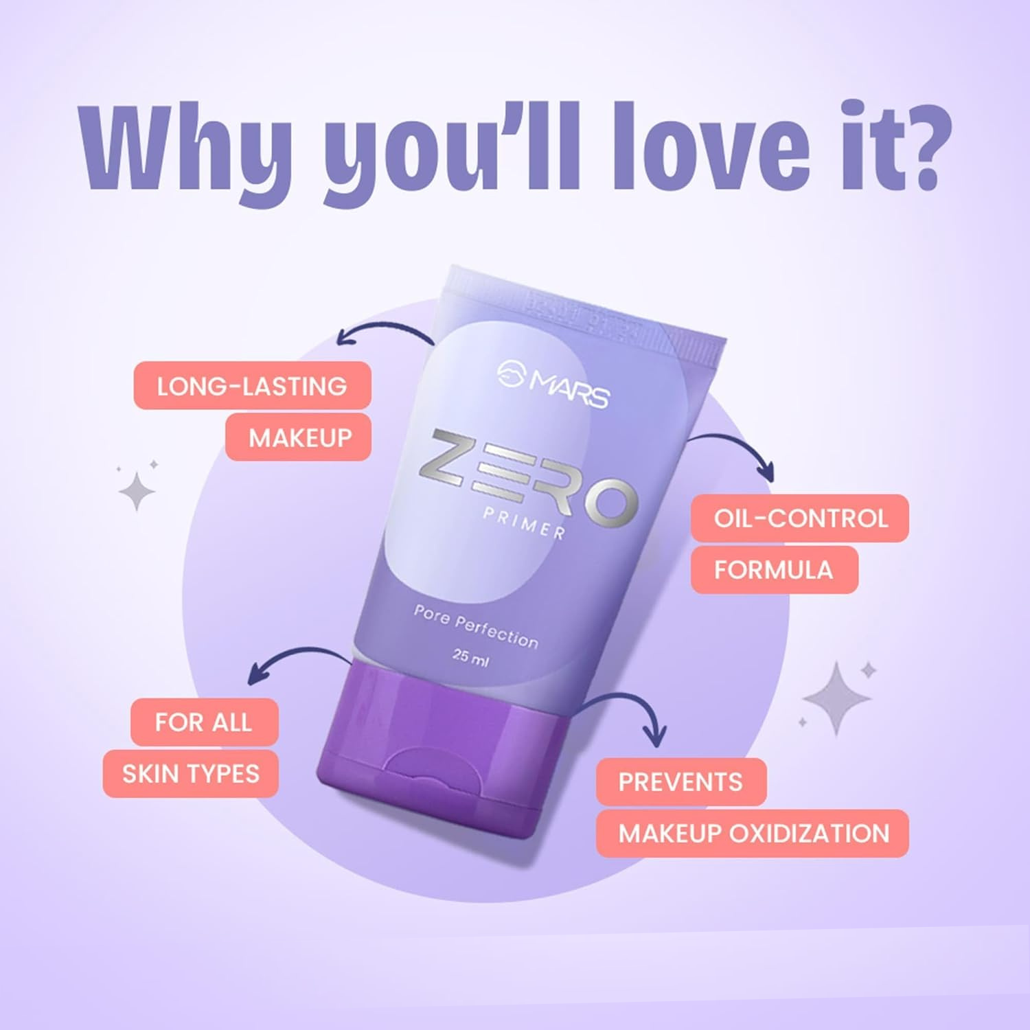 MARS Zero Primer Silicone-Based Gel Primer for Pore Blur & Oil Control