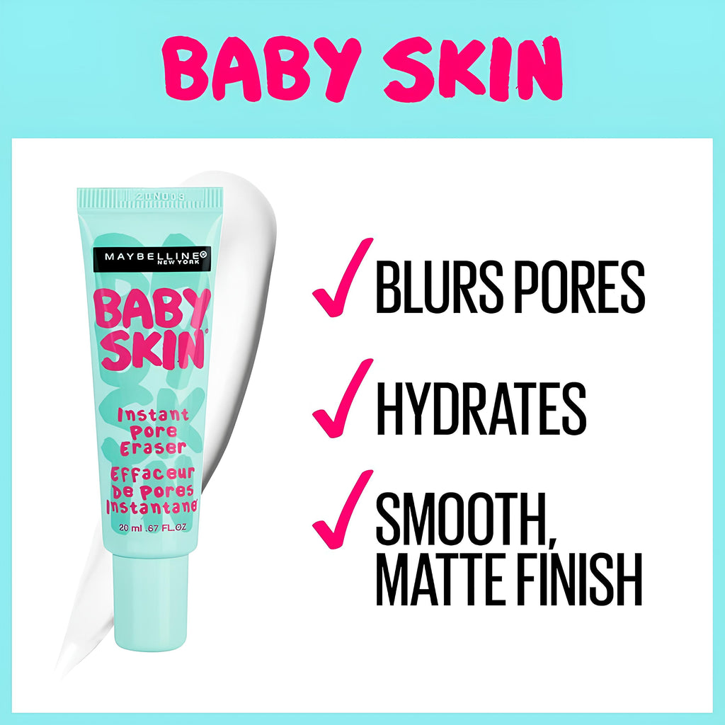 Maybelline Baby Skin Instant Pore Eraser Primer – Clear Pore-Minimizing Base