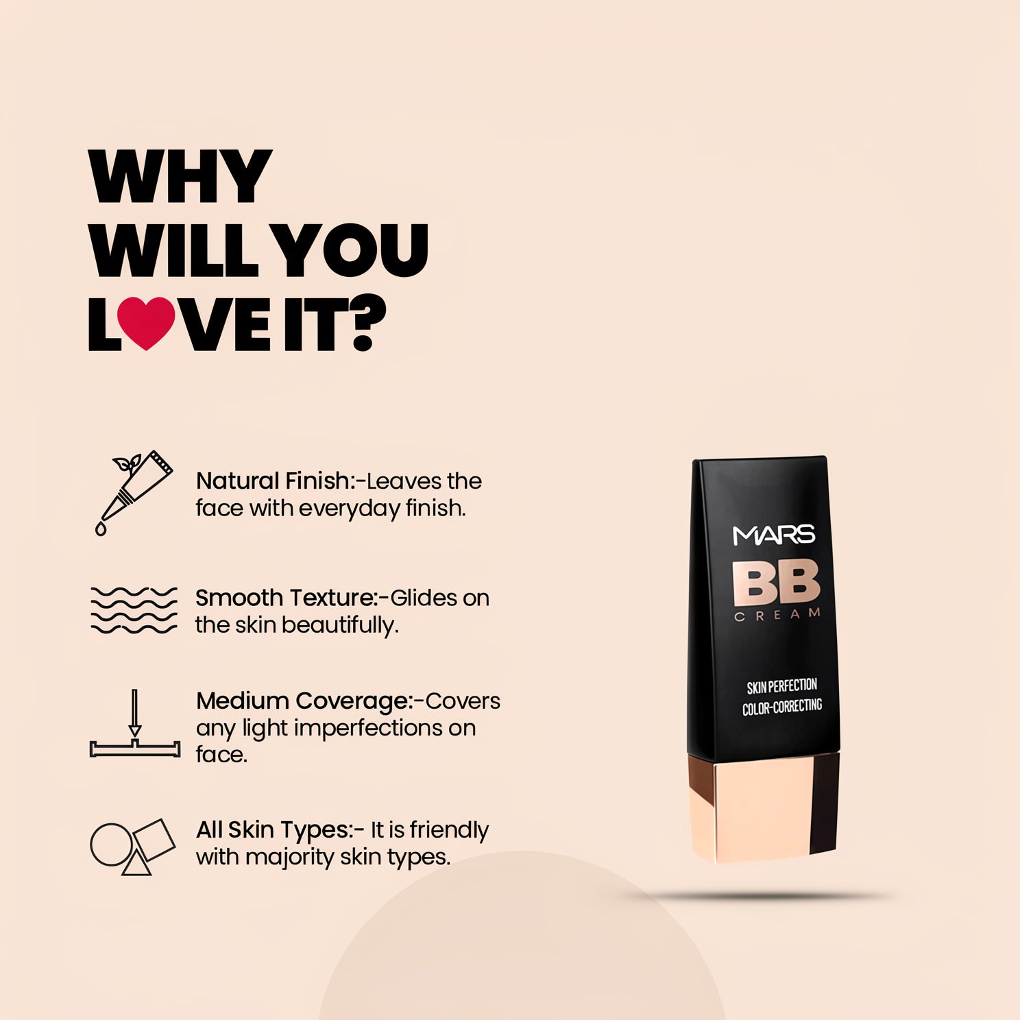 MARS Lightweight BB Cream Foundation | Natural No-Makeup Look