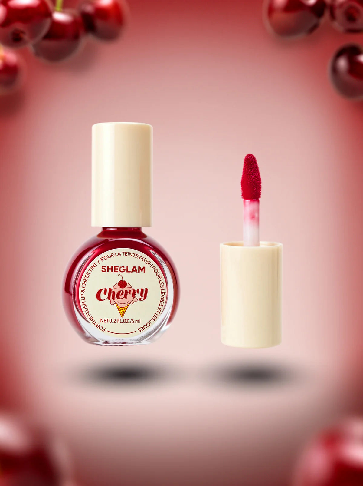 For The Flush Lip & Cheek Tint Cherry Picked | Natural Long-Lasting Tint