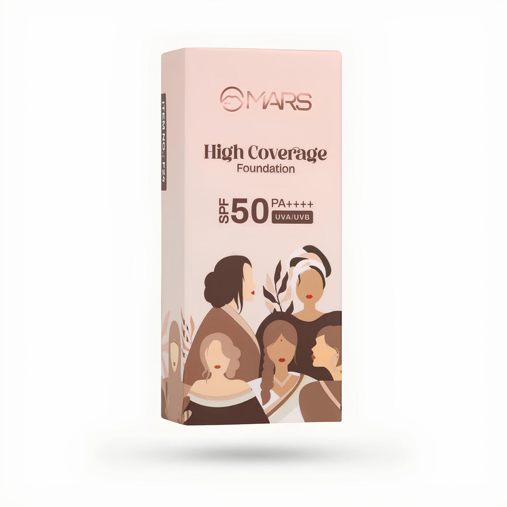 MARS High Coverage Foundation Tube SPF 50 PA++++ | Travel-Friendly Matte Foundation