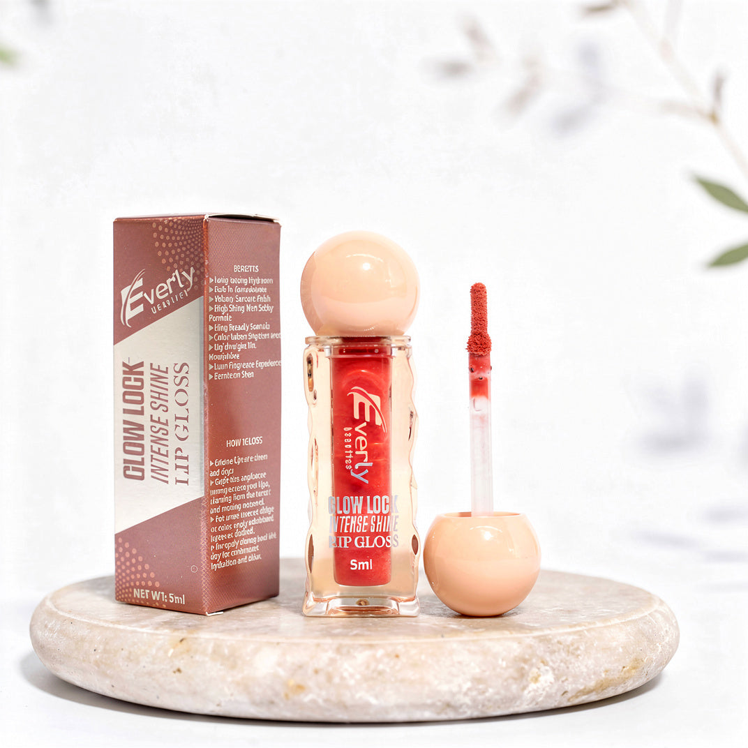 Everly Beauties Glow Lock Intense Shine Lip Gloss | Hydrating High-Gloss Finish