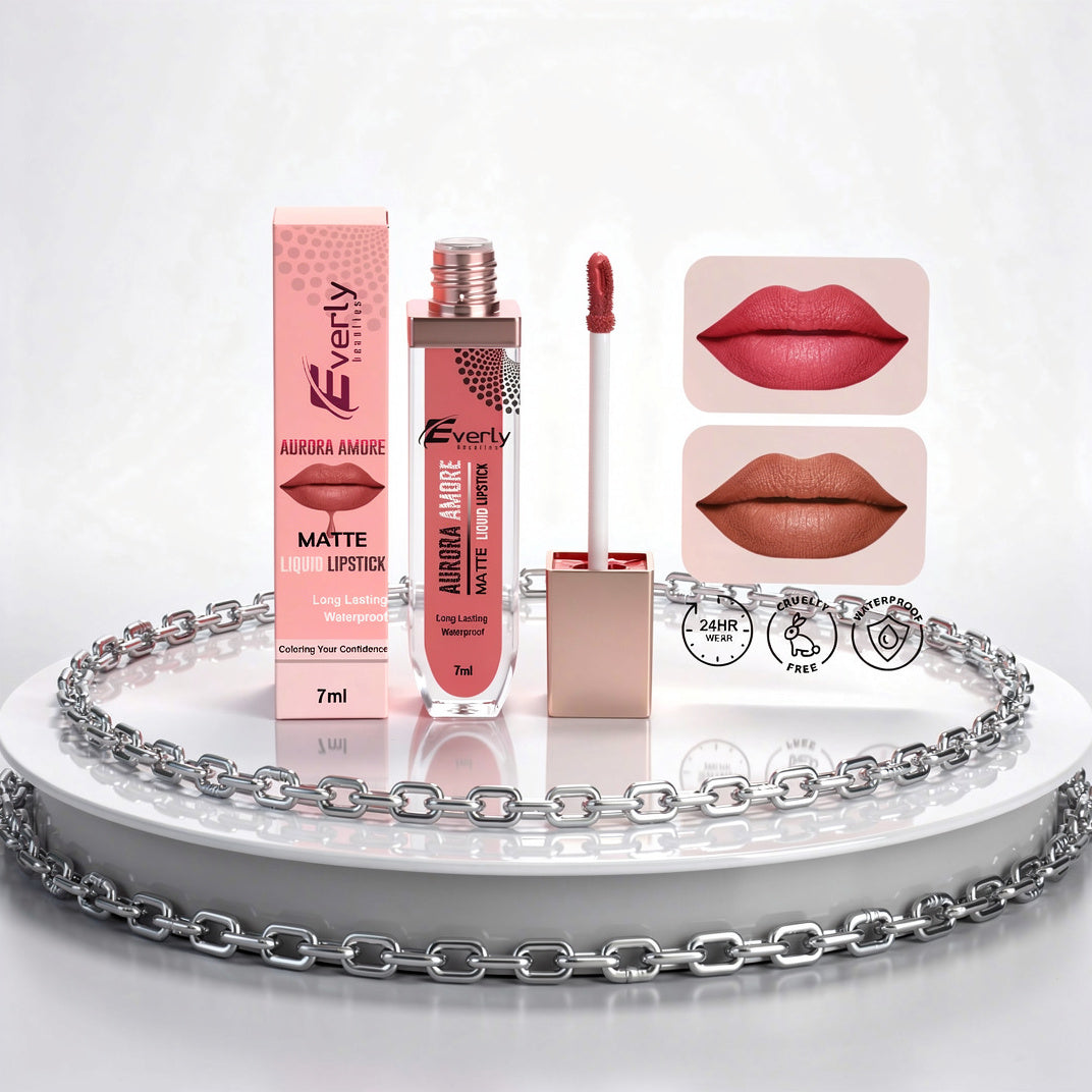 Everly Beauties Aurora Amore Matte Liquid Lipstick | Long-Lasting Waterproof Matte