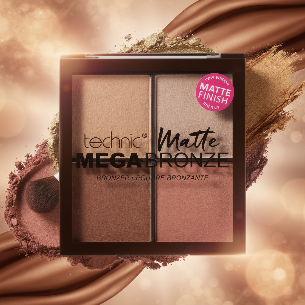 Technic Matte Mega Bronze Palette – 4 Tonal Bronze Shades | Matte Contour & Glow