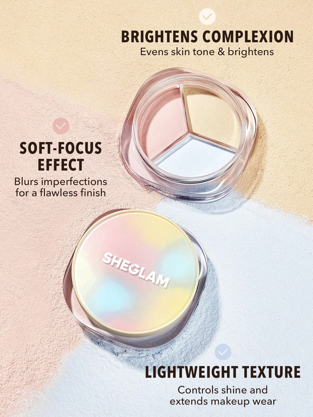 Sheglam Radiance Ring 3-In-1 Correcting Setting Powder | Blur & Brighten