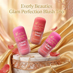 Everly Beauties Glam Perfection Blush Trio – Silky Smooth, Buildable Color