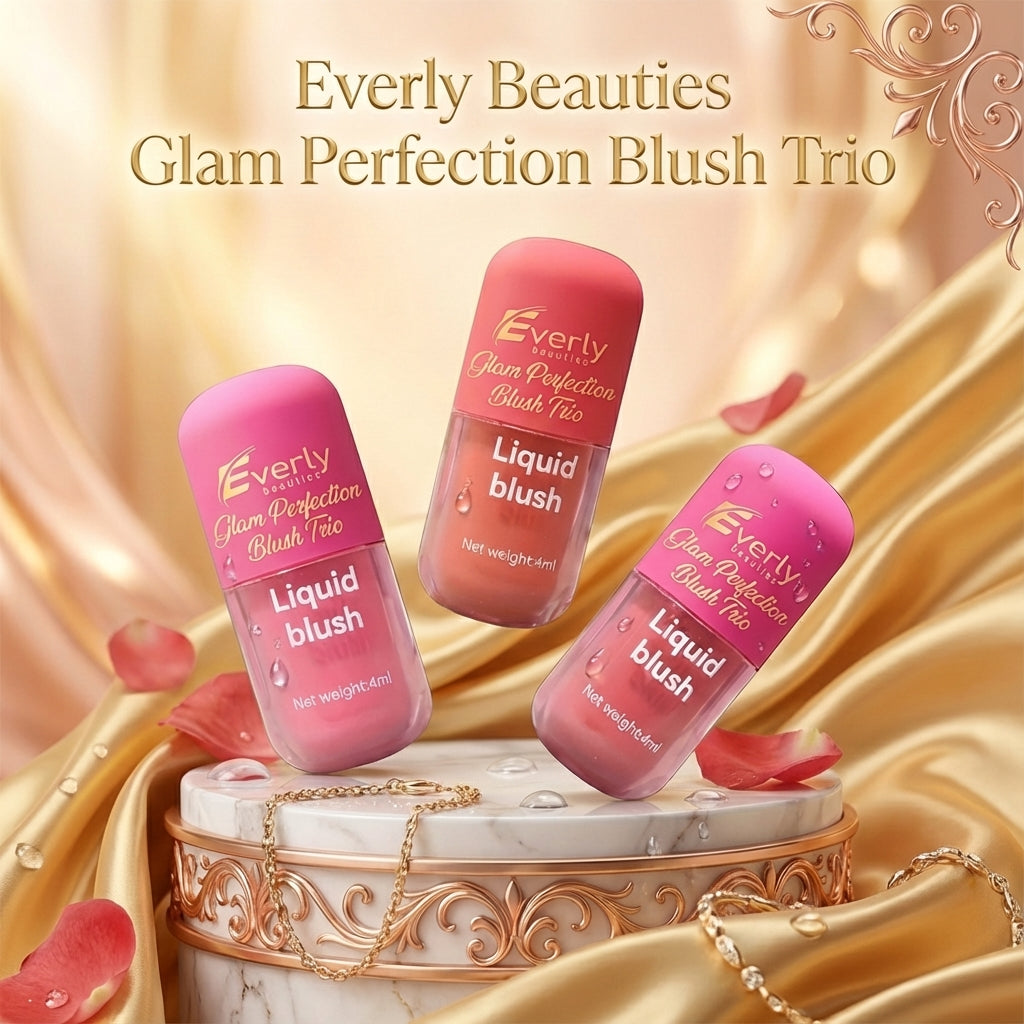 Everly Beauties Glam Perfection Blush Trio – Silky Smooth, Buildable Color
