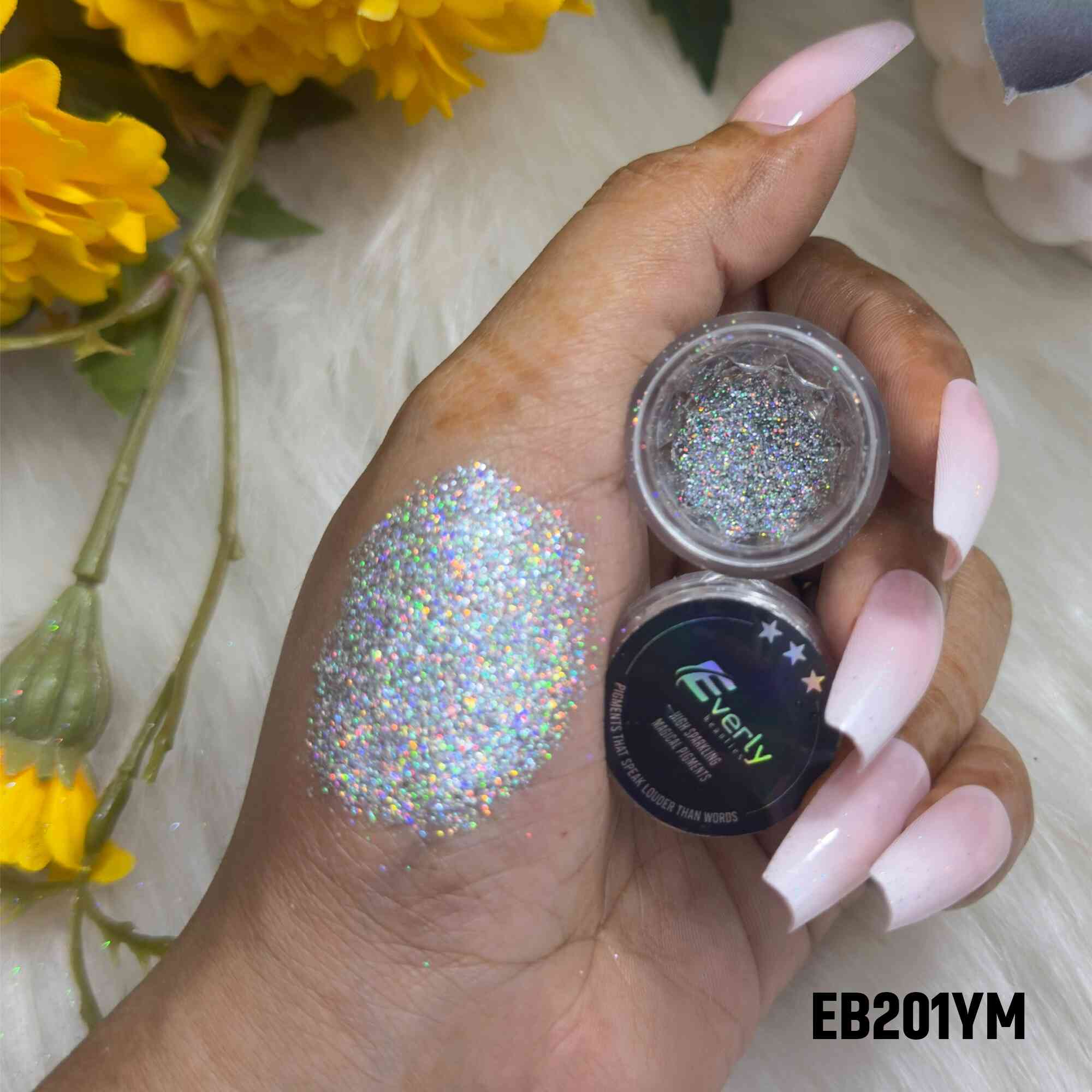 Everly Beauties Loose Glitter Pigment YM Series | Highly Pigmented Multi-Use Makeup