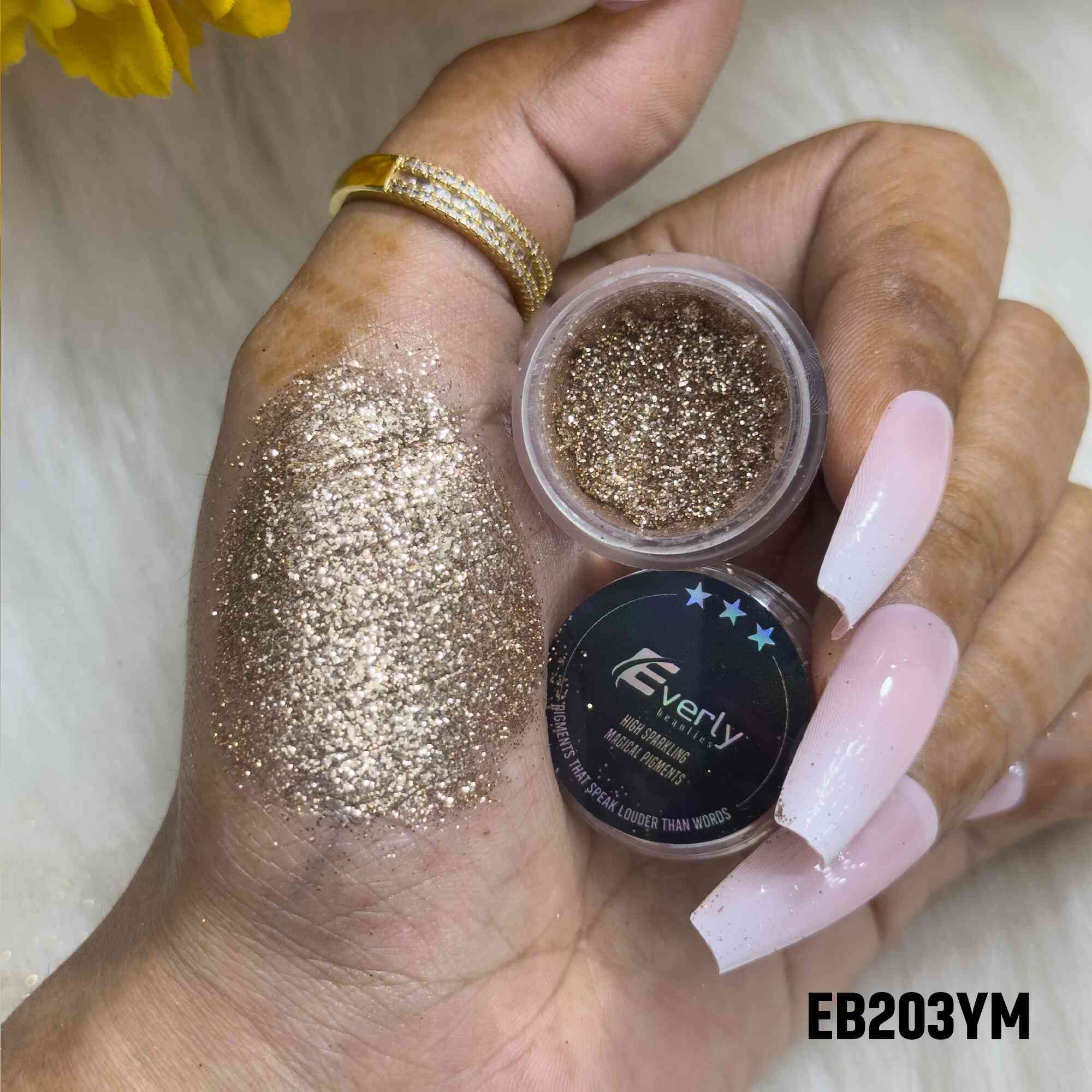 Everly Beauties Loose Glitter Pigment YM Series | Highly Pigmented Multi-Use Makeup