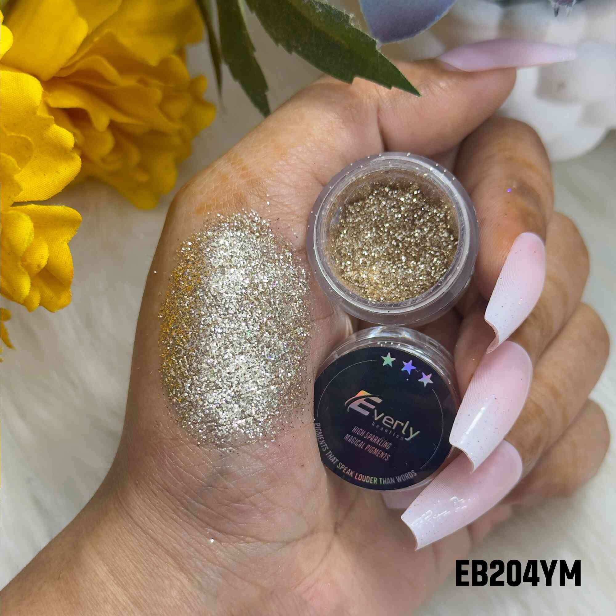 Everly Beauties Loose Glitter Pigment YM Series | Highly Pigmented Multi-Use Makeup