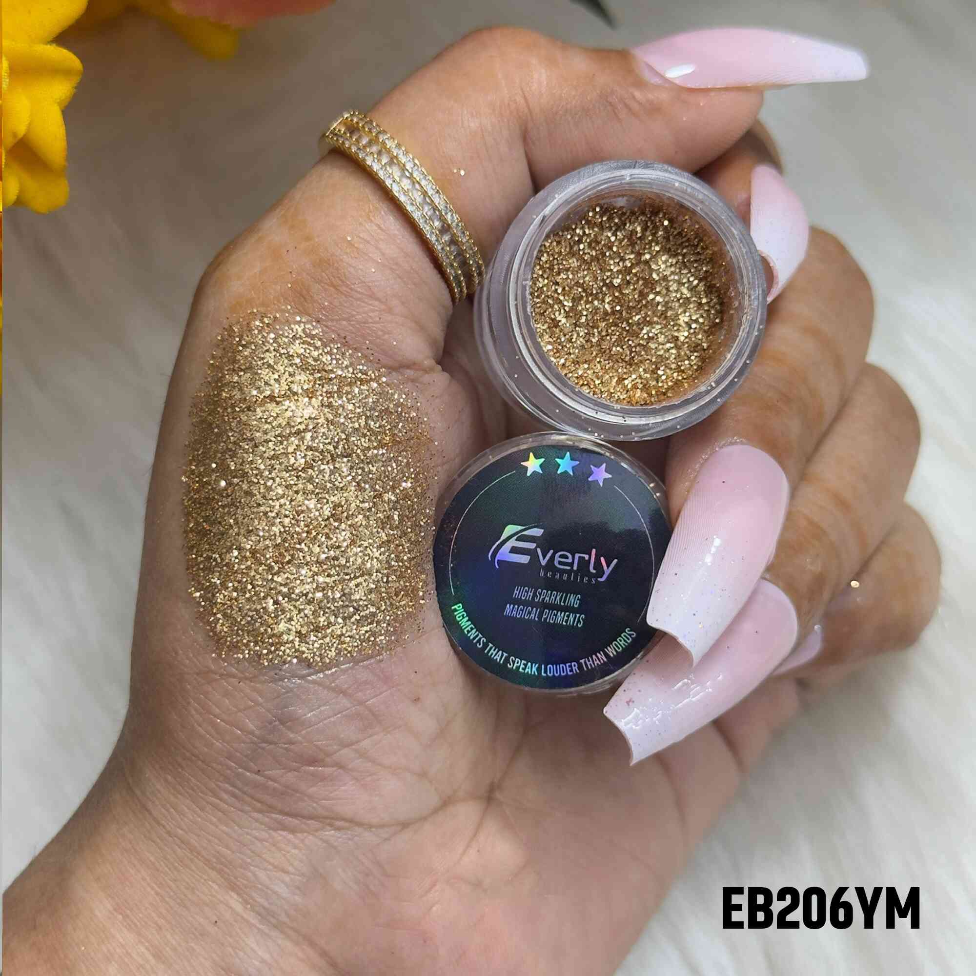 Everly Beauties Loose Glitter Pigment YM Series | Highly Pigmented Multi-Use Makeup