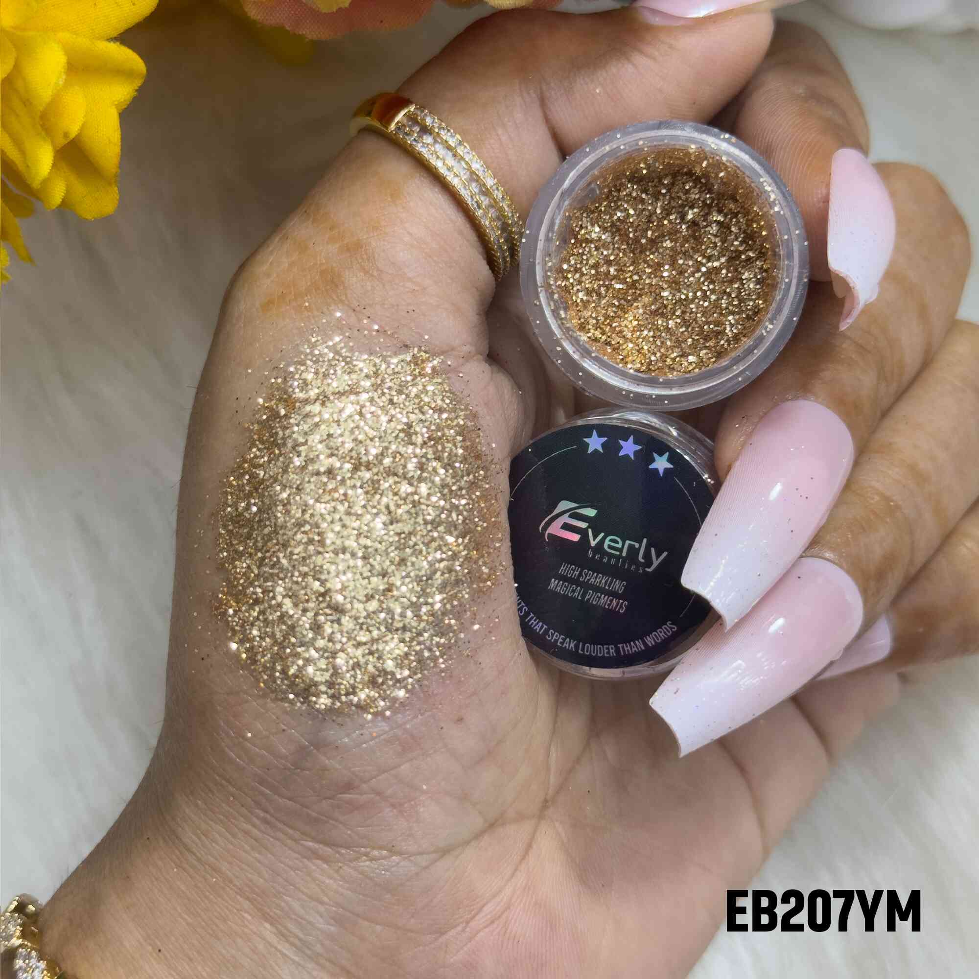 Everly Beauties Loose Glitter Pigment YM Series | Highly Pigmented Multi-Use Makeup
