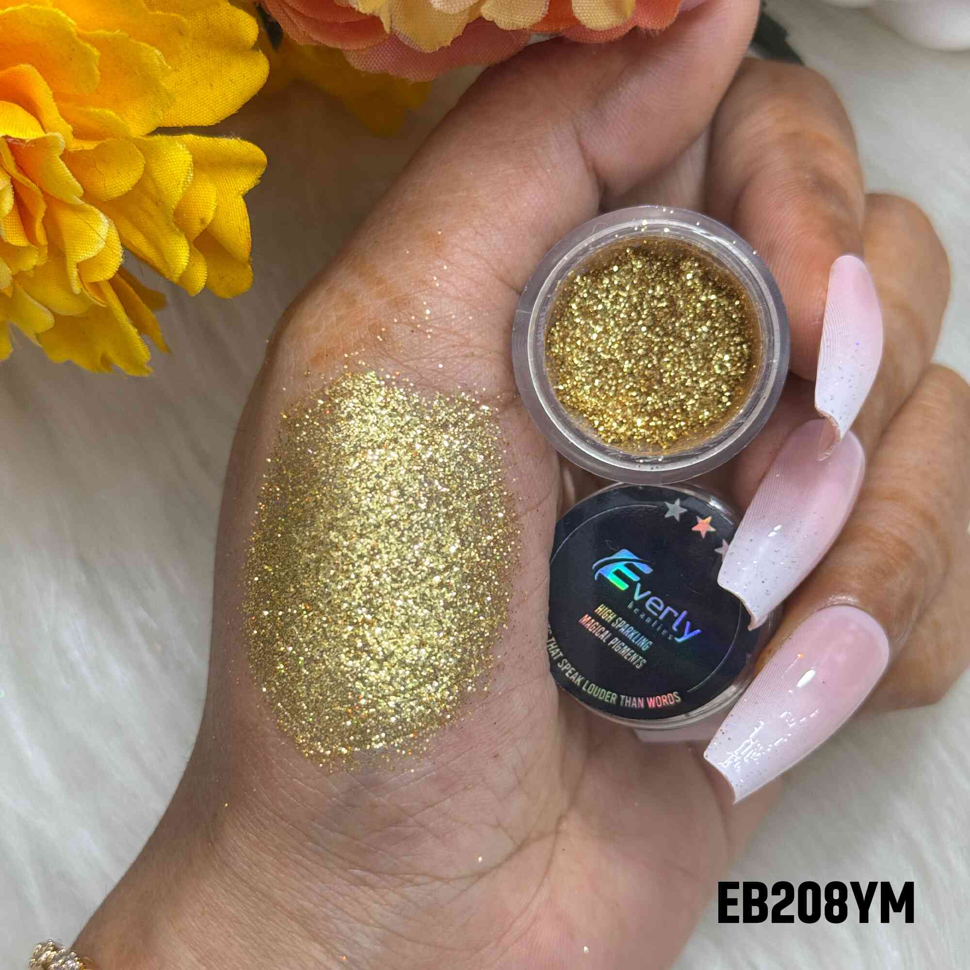 Everly Beauties Loose Glitter Pigment YM Series | Highly Pigmented Multi-Use Makeup