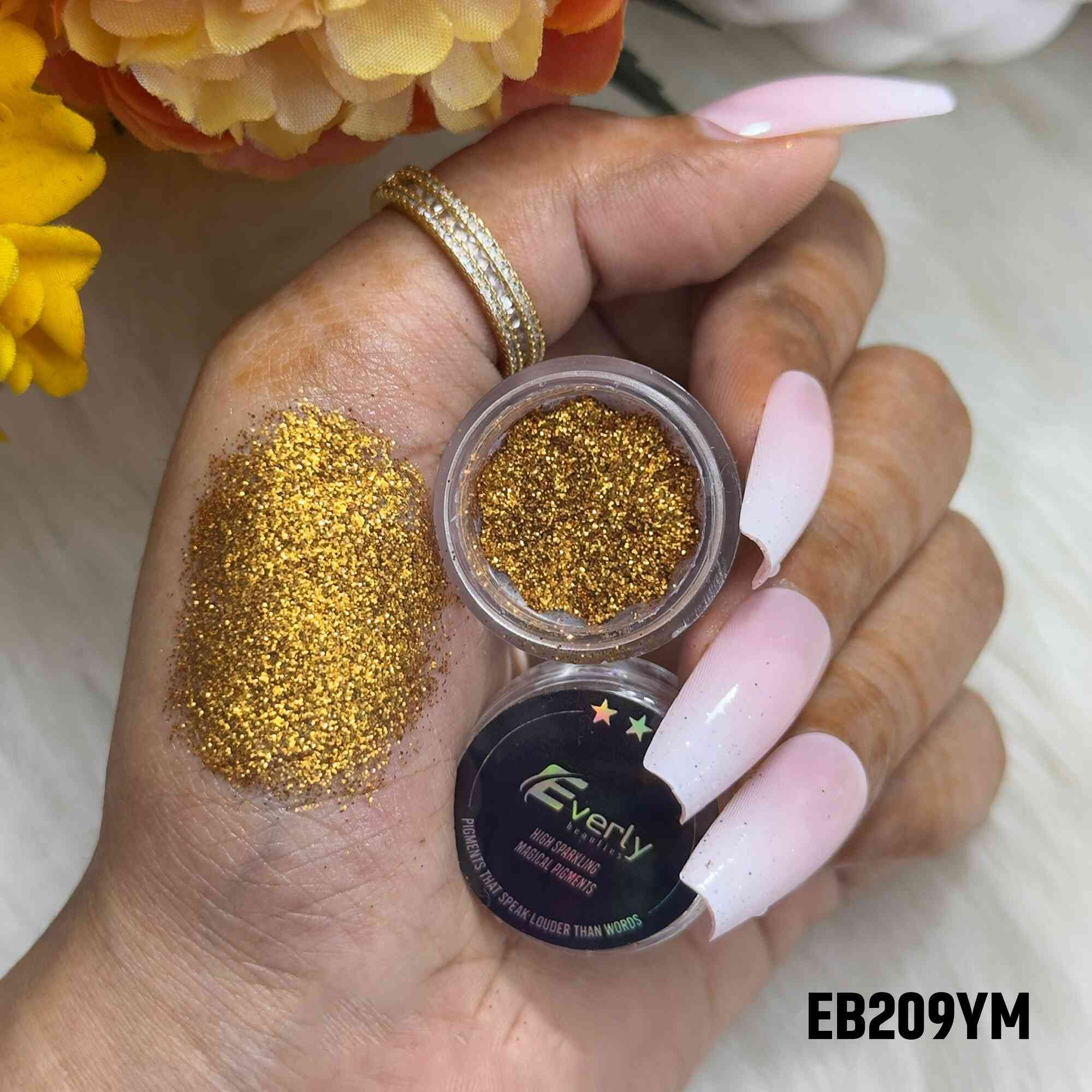 Everly Beauties Loose Glitter Pigment YM Series | Highly Pigmented Multi-Use Makeup
