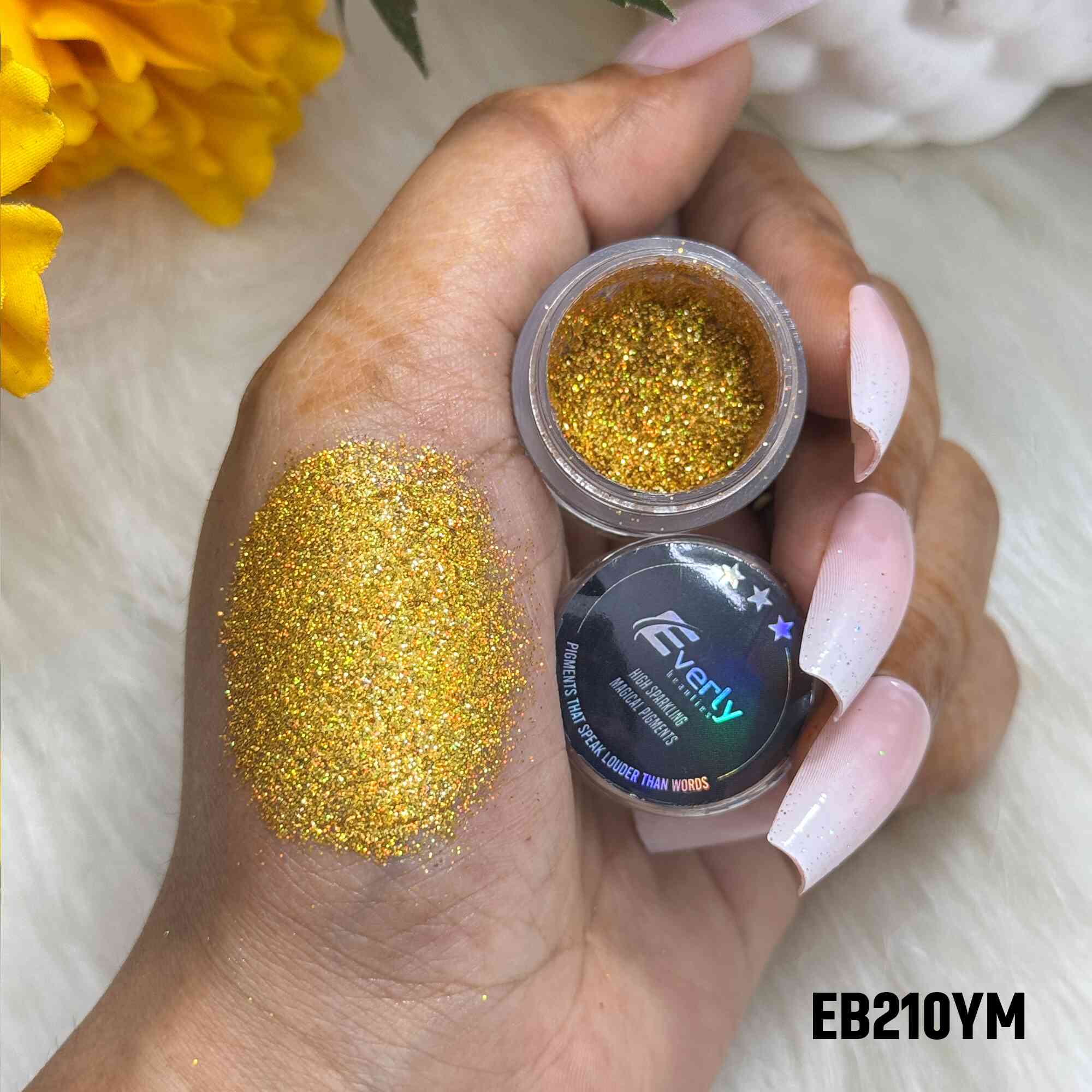 Everly Beauties Loose Glitter Pigment YM Series | Highly Pigmented Multi-Use Makeup