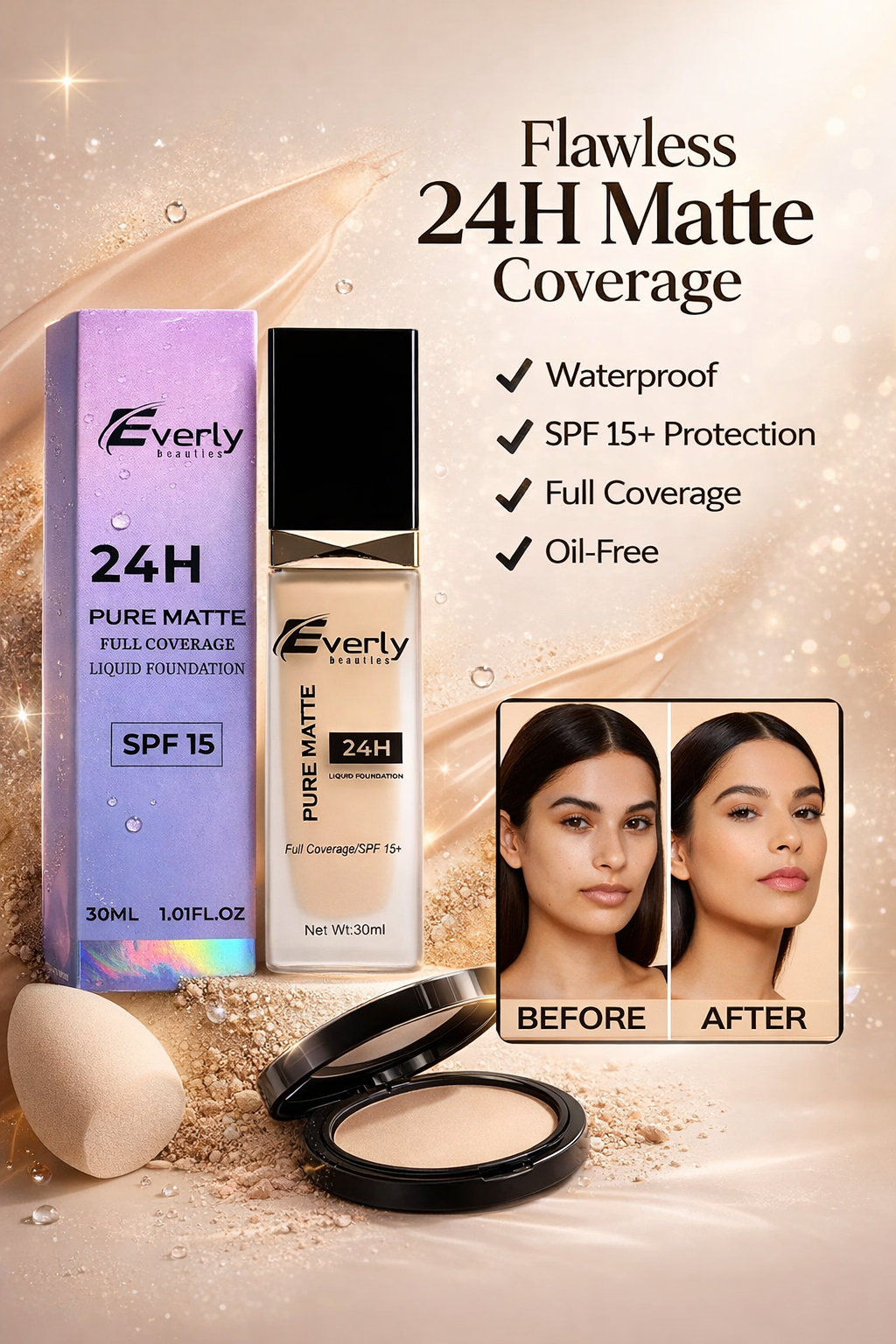 Everly Beauties FlawlessWear Full Cover Matte Foundation