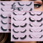 Everly Beauties 10 Pair Mixed Style False Eyelash Set – Reusable & Lightweight