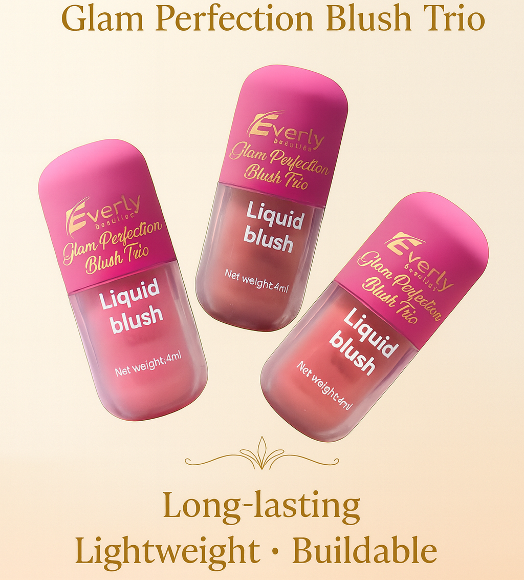 Everly Beauties Glam Perfection Blush Trio – Silky Smooth, Buildable Color
