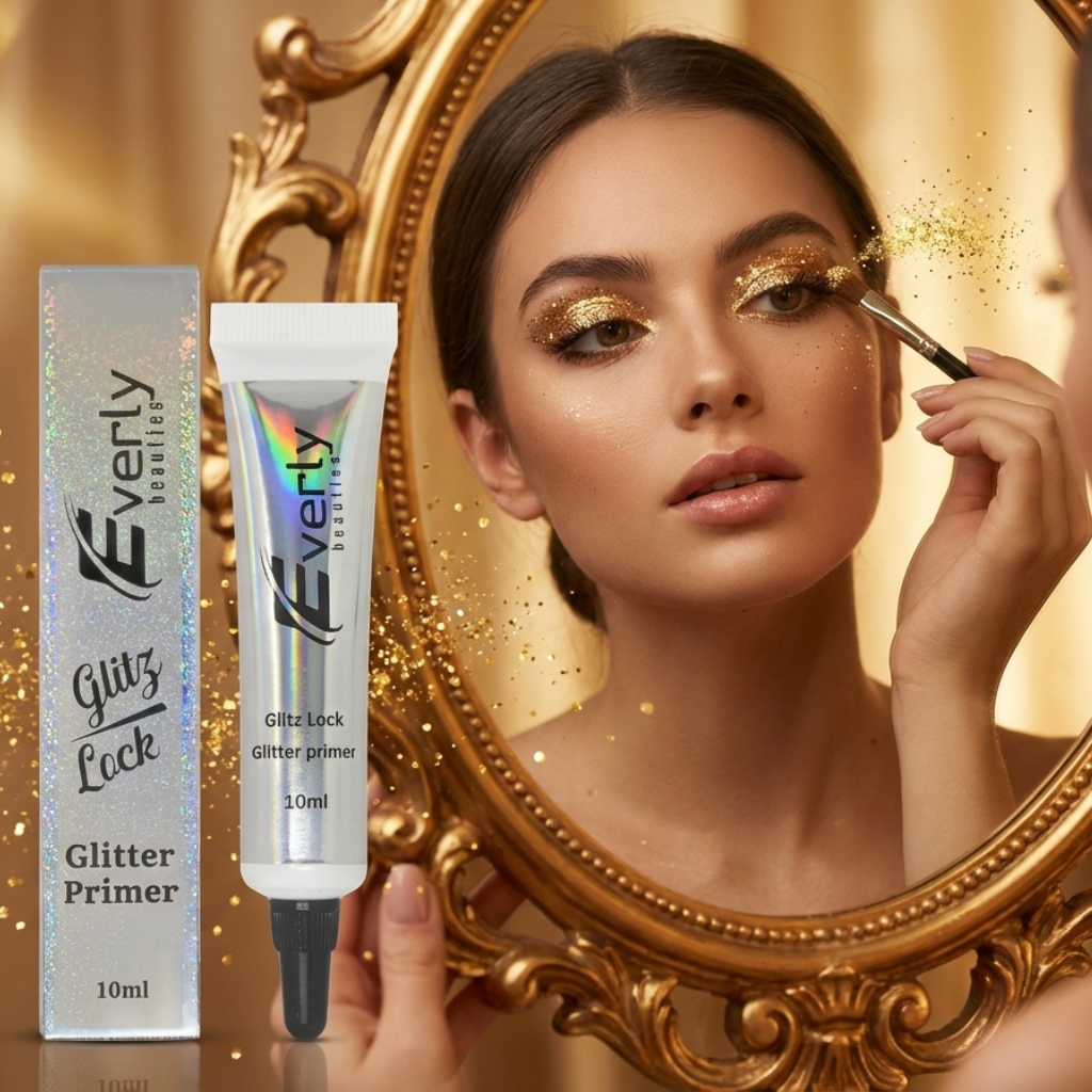 Everly Beauties Glitz Lock Glitter Primer – Maximum Hold & Hydration