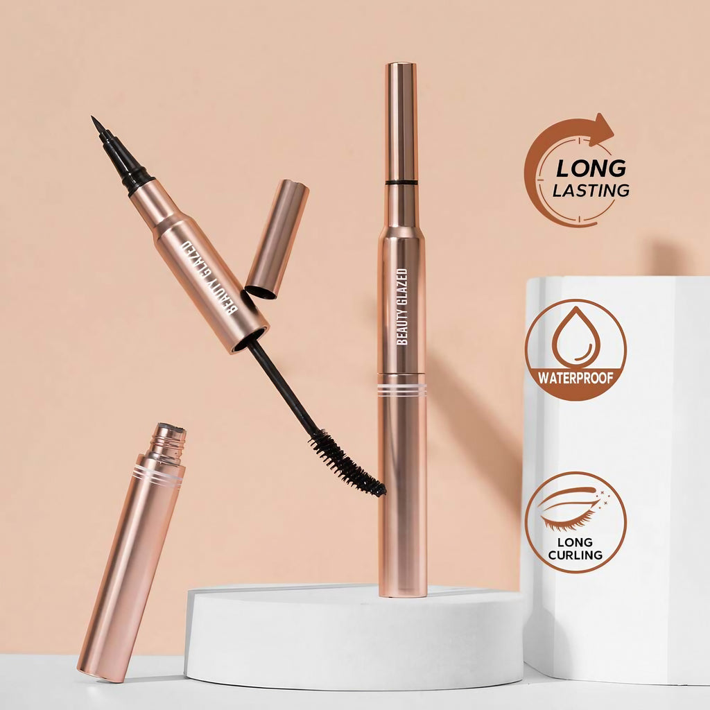 Beauty Glazed Bushy Big Eyes Mascara & Eyeliner | Waterproof 2-in-1 Eye Makeup