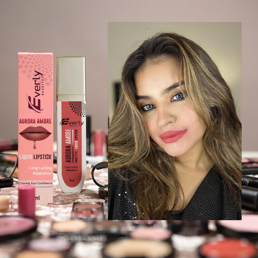 Everly Beauties Aurora Amore Matte Liquid Lipstick | Long-Lasting Waterproof Matte