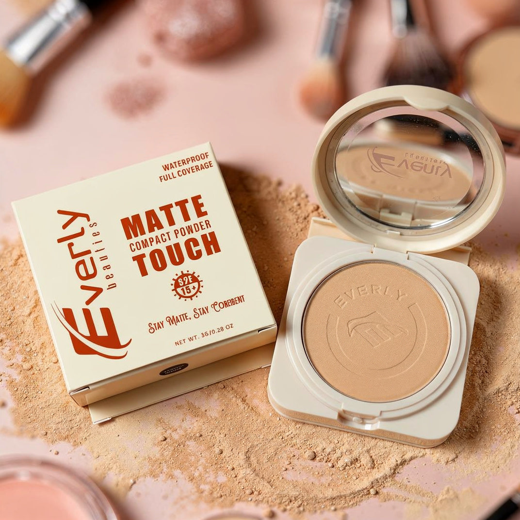 Everly Beauties Matte Touch Compact Powder SPF 15++ | Oil Control Matte Finish