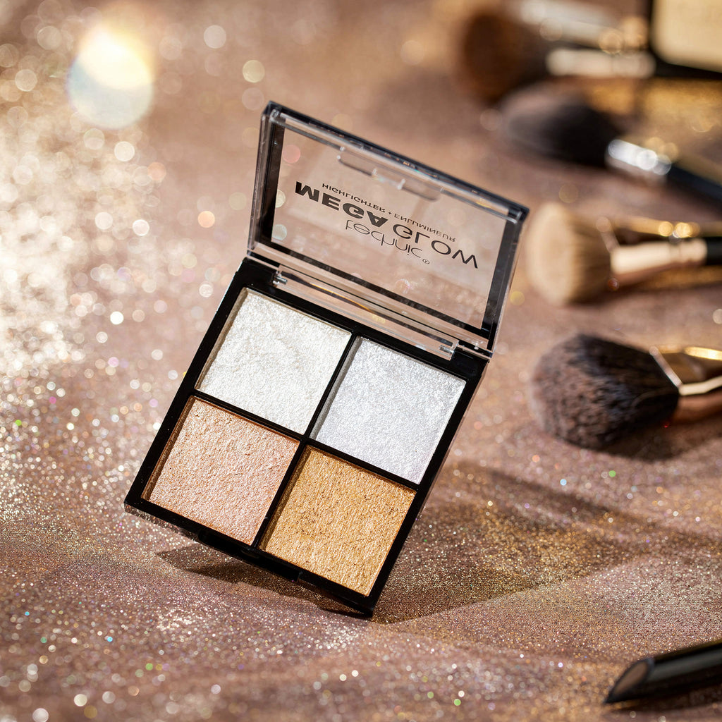 Technic Mega Glow Highlighter Palette – 4 Golden Shades | Vegan & Cruelty-Free Highlighter in Bangladesh