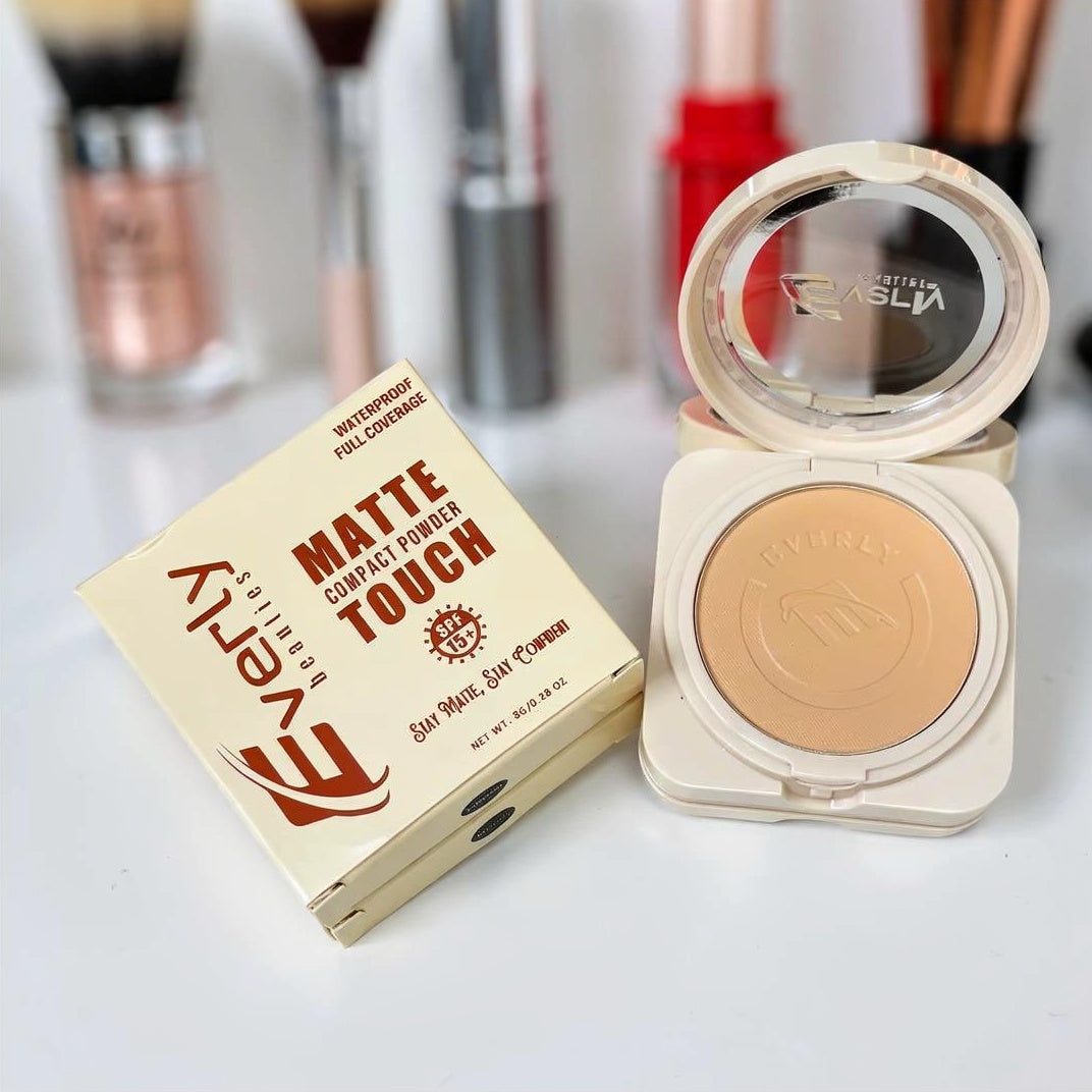 Everly Beauties Matte Touch Compact Powder SPF 15++ | Oil Control Matte Finish