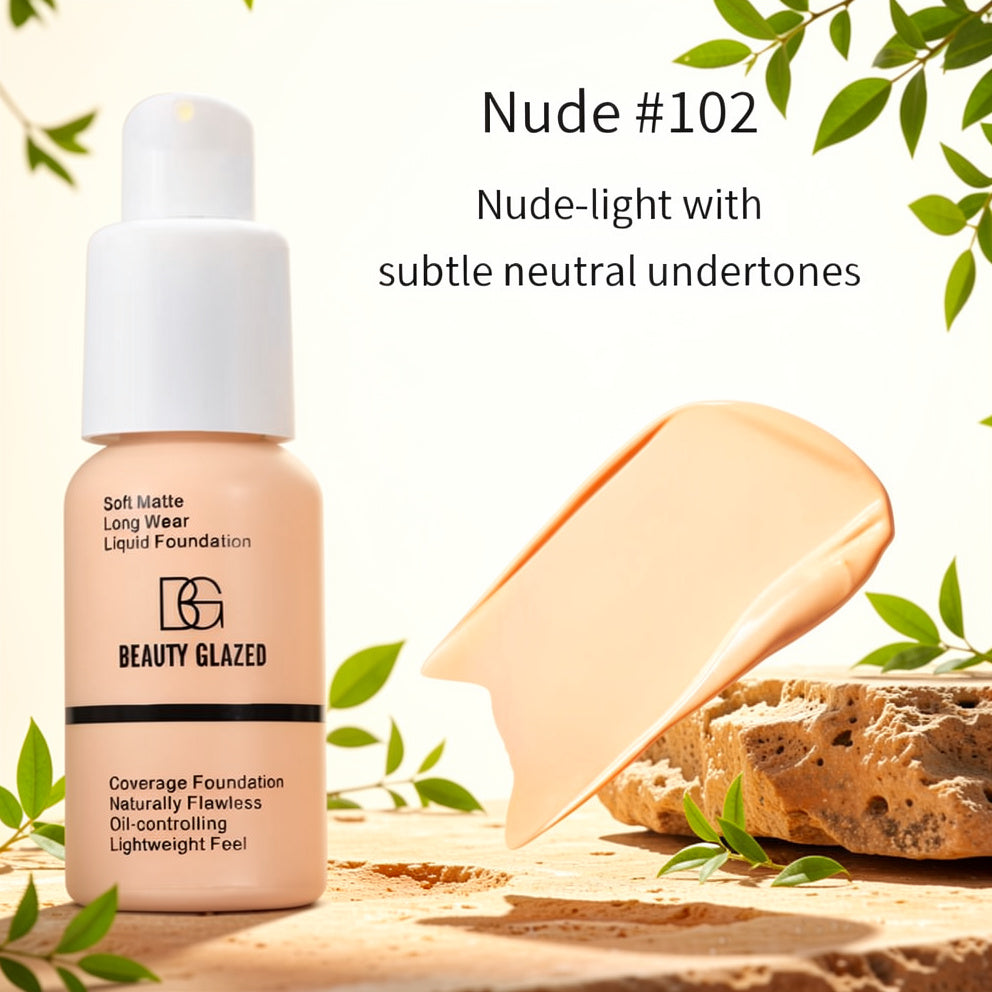 Beauty Glazed Soft Matte Waterproof Liquid Foundation – Full Coverage