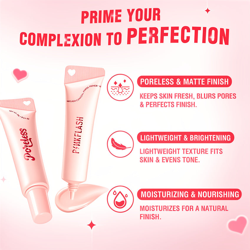 Pink Flash Conceal Pores Primer PR01 – Lightweight Pore-Blurring Matte Primer