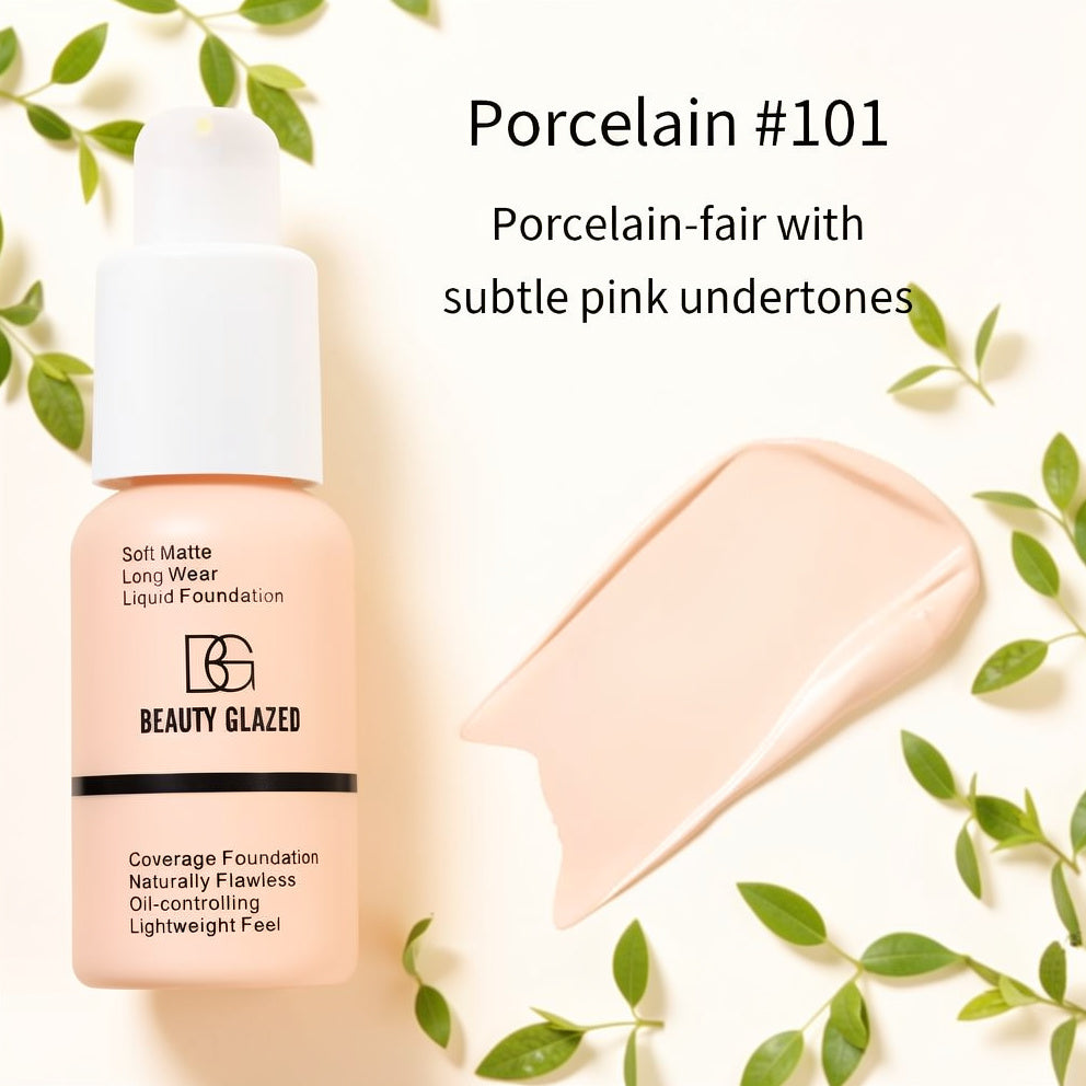 Beauty Glazed Soft Matte Waterproof Liquid Foundation – Full Coverage