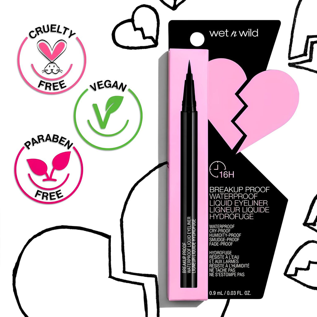 Wet n Wild Breakup Proof Waterproof Liquid Eyeliner | Black | wet n wild