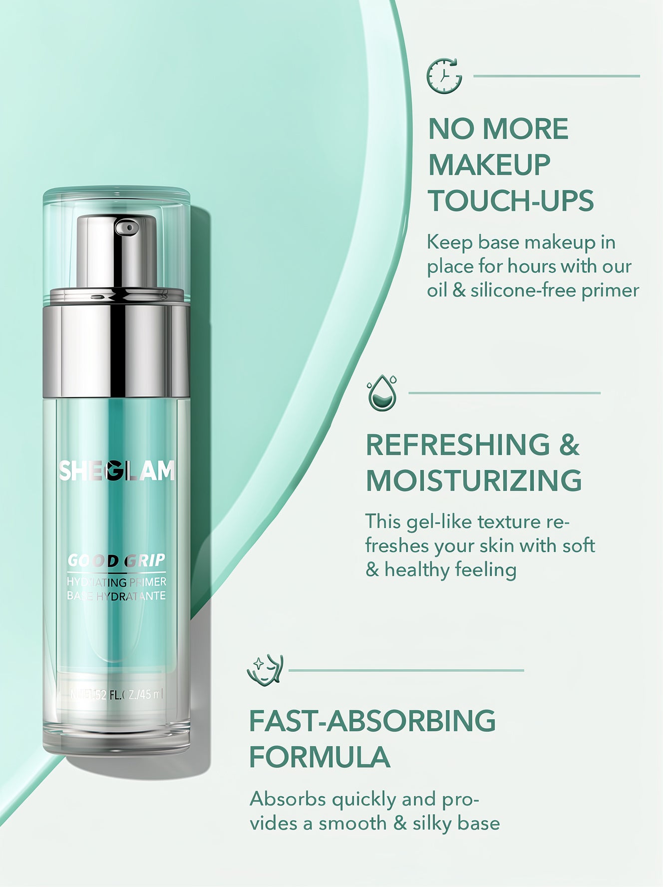 SHEGLAM Good Grip Hydrating Primer | Oil-Free & Long-Lasting Makeup Base